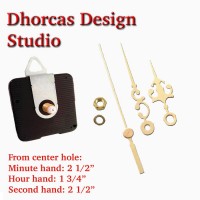 (#010) Quartz Clock Movement kit, quiet motor and Gold 2.5" hand, choose from regular to long shafts and a hanger.